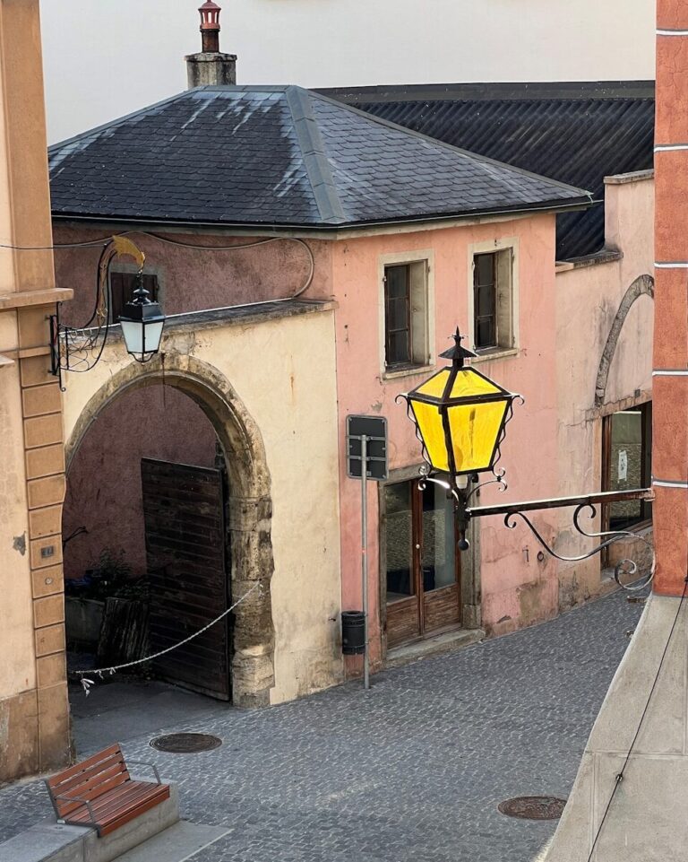 a building with a sign on it